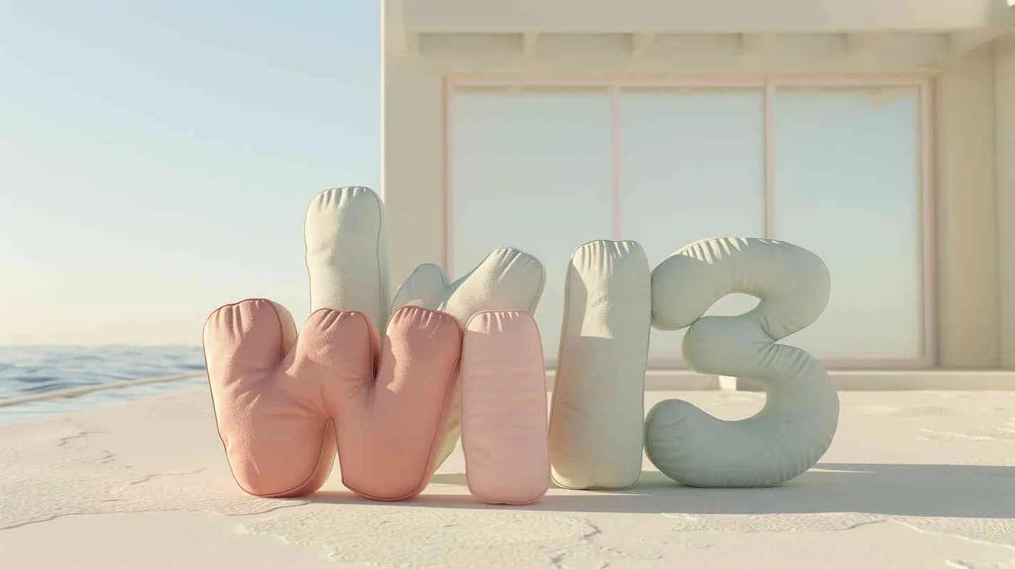 Typography design, text: 'WIN³’.,in fine fluffy plush texture pastel tones, Eye-level Angle,Volumetric light, clean background, light background, natural lighting, 8K, superb, super detail………  - style3部分