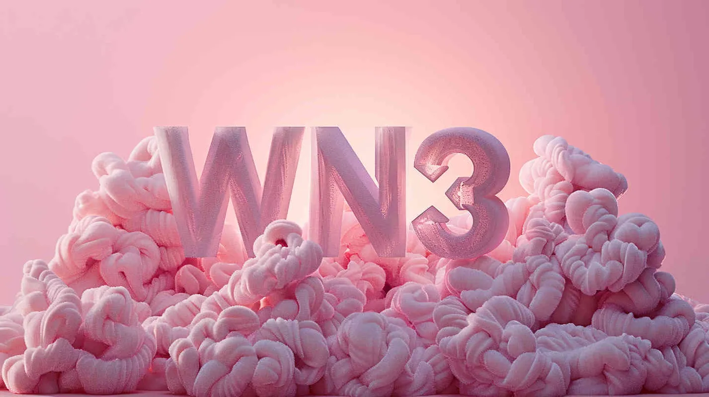 Typography design, text: 'WIN³', in fine fluffy plush texture pastel tones, Eye-level Angle,Volumetric light, clean background, light background, natural lighting, 8K, superb, super detail…… - style1部分