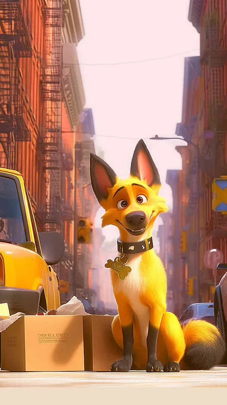 A Pixar 3D rendering of a delivery dog navigating through a bustling city street while delivering packages, The scene is portrayed with vibrant colors and smooth animations, capturing the excitement of urban life. Color temperature: lively and colorful. Facial expression: the dog shows determination and focus. Dynamic, bright lighting adds energy to the scene.--v6 --cref https://znrpa-s-1254076648.cos.accelerate.myqcloud.com/ai/thumb-mj-%5B33%5D-debbba5b-7.png --cw 100 - style1部分