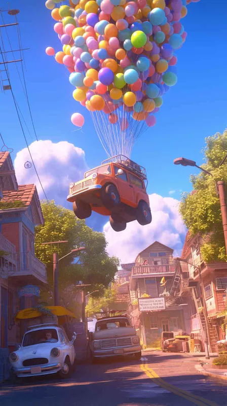 A Pixar 3D rendering of a sudden gust of wind carrying a package away, inspired by the animation style of 