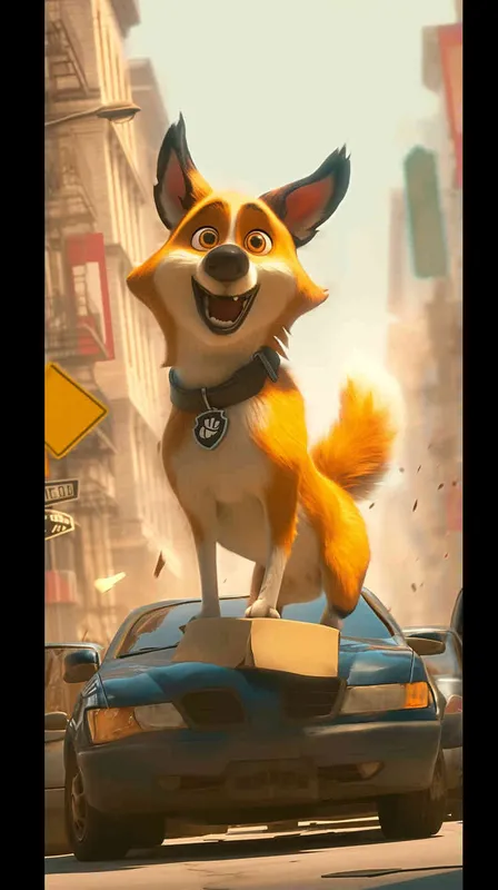 Pixar style, Disney Style, 3D design, C4D modeling, An adventurous scene where a delivery dog, clad in its delivery uniform, dashes through bustling traffic, chasing after a package. The dog's determination is palpable as it weaves through cars and pedestrians, its ears flapping in the wind. The environment is chaotic yet vibrant, with cars honking and people bustling about. The mood is tense but hopeful, reflecting the urgency of the delivery mission. --v 6 --cref https://znrpa-s-1254076648.cos.accelerate.myqcloud.com/ai/thumb-mj-%5B33%5D-debbba5b-7.png --cw 100 - style2部分