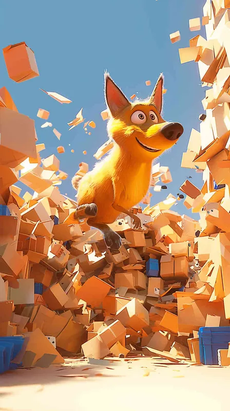 A Pixar 3D rendering depicting a package dropped amidst a construction site cluttered with obstacles. Drawing inspiration from the Pixar animation style, the scene is rendered with crisp details and vibrant colors, conveying a sense of whimsy and playfulness. The color temperature is bright and cheerful, evoking a sense of optimism despite the chaotic surroundings. Soft, ambient lighting illuminates the scene, casting gentle shadows for added depth. --v 6  --cref https://znrpa-s-1254076648.cos.accelerate.myqcloud.com/ai/thumb-mj-%5B33%5D-debbba5b-7.png --cw 100 - style1部分