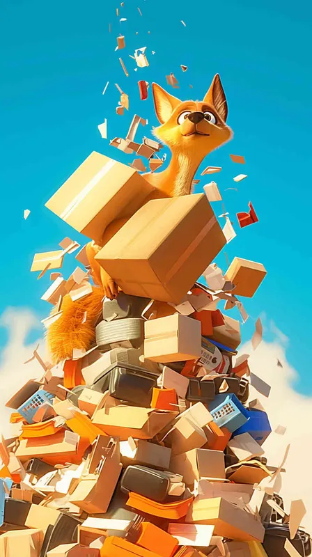 A Pixar 3D rendering depicting a package dropped amidst a construction site cluttered with obstacles. Drawing inspiration from the Pixar animation style, the scene is rendered with crisp details and vibrant colors, conveying a sense of whimsy and playfulness. The color temperature is bright and cheerful, evoking a sense of optimism despite the chaotic surroundings. Soft, ambient lighting illuminates the scene, casting gentle shadows for added depth. --v 6  --cref https://znrpa-s-1254076648.cos.accelerate.myqcloud.com/ai/thumb-mj-%5B33%5D-debbba5b-7.png --cw 100 - style4部分