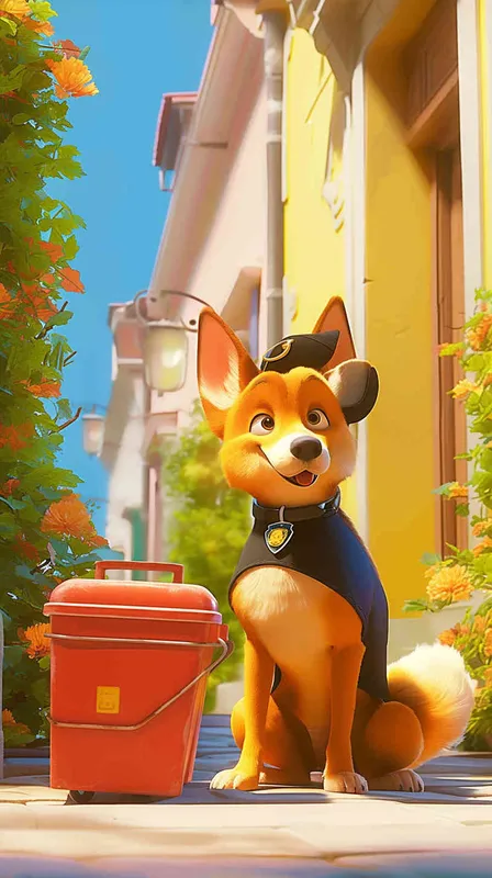 A Pixar 3D rendering showing a delivery dog approaching the package location, only to be blocked by a vigilant guard dog. Drawing inspiration from the Pixar animation style, the scene is rendered with crisp details and vibrant colors, capturing the playful interaction between the characters. The color temperature is bright and cheerful, reflecting the lighthearted nature of the scene. Soft, diffused lighting adds warmth to the encounter.--v 6 --cref https://znrpa-s-1254076648.cos.accelerate.myqcloud.com/ai/thumb-mj-%5B33%5D-debbba5b-7.png --cw 100 - style3部分