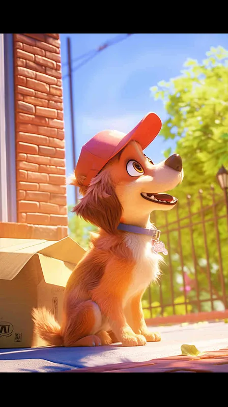 A Pixar 3D rendering showing a delivery dog engaging in a verbal exchange with a guard dog. Drawing inspiration from the Pixar animation style, the scene is rendered with crisp details and vibrant colors, capturing the playful interaction between the characters. Both dogs display animated expressions as they reach a resolution. The color temperature is bright and cheerful, reflecting the positive outcome of the negotiation. Soft, diffused lighting adds warmth to the scene. --v 6 --cref https://znrpa-s-1254076648.cos.accelerate.myqcloud.com/ai/thumb-mj-%5B33%5D-debbba5b-7.png --cw 100 - style1部分