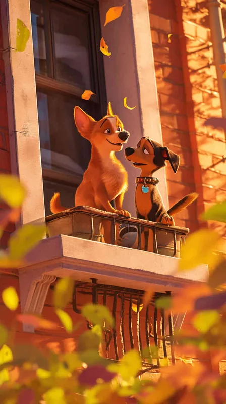 A Pixar 3D rendering showing a delivery dog engaging in a verbal exchange with a guard dog. Drawing inspiration from the Pixar animation style, the scene is rendered with crisp details and vibrant colors, capturing the playful interaction between the characters. Both dogs display animated expressions as they reach a resolution. The color temperature is bright and cheerful, reflecting the positive outcome of the negotiation. Soft, diffused lighting adds warmth to the scene. --v 6 --cref https://znrpa-s-1254076648.cos.accelerate.myqcloud.com/ai/thumb-mj-%5B33%5D-debbba5b-7.png --cw 100 - style2部分