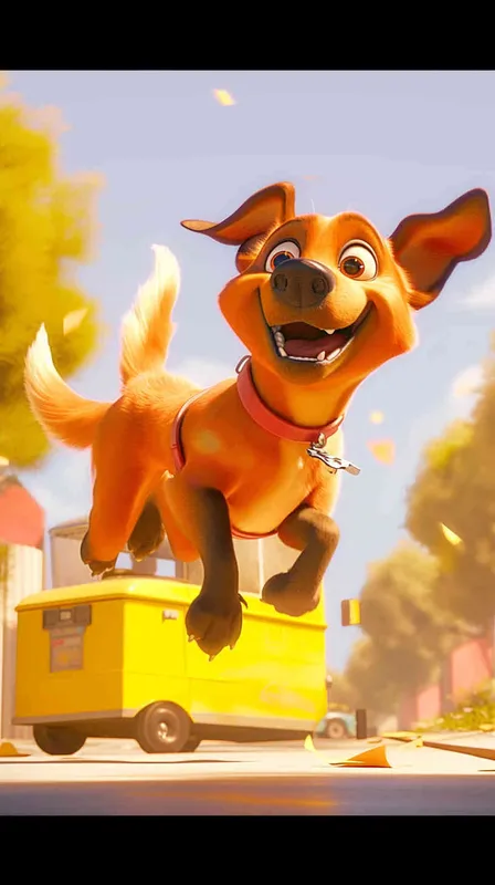 A Pixar 3D rendering showing a delivery dog retrieving a package and moving forward on its delivery route. Drawing inspiration from Pixar's animation style, the scene is rendered with crisp details and bright, lively colors, conveying a sense of excitement and motion. The color temperature is neutral, maintaining a balanced atmosphere. Soft, ambient lighting adds warmth to the scene, enhancing its inviting feel.--v 6 --cref https://znrpa-s-1254076648.cos.accelerate.myqcloud.com/ai/thumb-mj-%5B33%5D-debbba5b-7.png --cw 100 - style4部分