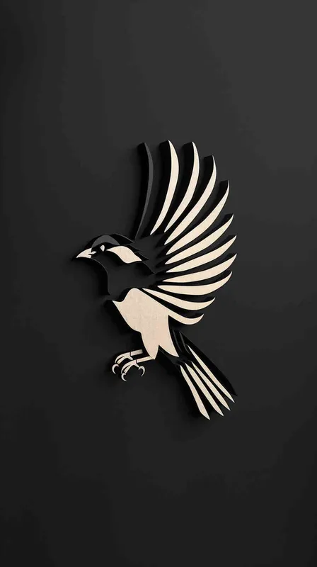 为一家广告公司设计一个logo，一只喜鹊的浮雕效果，大师设计 - style1部分