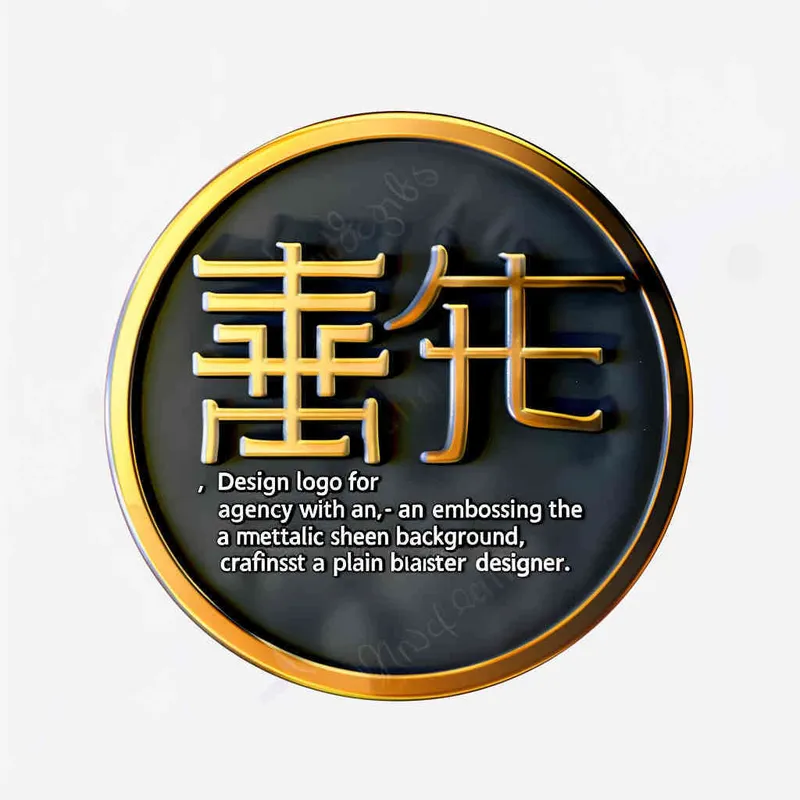 为一家广告公司设计一个logo，以喜鹊2个字的浮雕效果，金属质感，纯色背景，大师设计  - style2部分