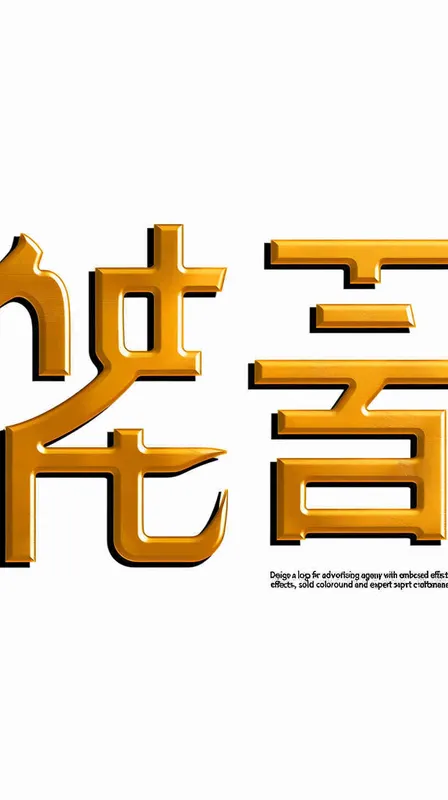 为一家广告公司设计一个logo，浮雕效果，金属质感，纯色背景，大师设计  - style2部分