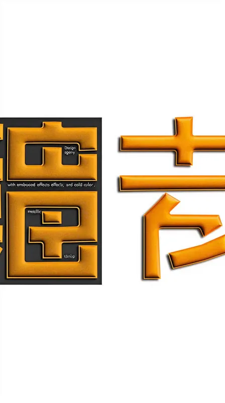 为一家广告公司设计一个logo，浮雕效果，金属质感，纯色背景，大师设计  - style3部分