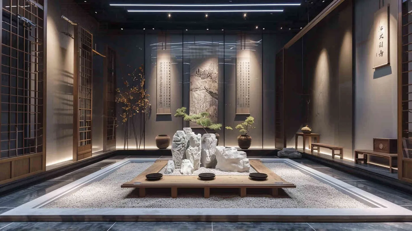 一个微景观艺术品，一个鱼缸里有原始森林，有钢铁侠，苔藓，烟雾，森林，灯光点缀，狼，河流，写实感，瓶子很酷 - style4部分
