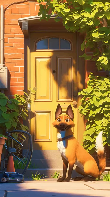 A Pixar 3D rendering showing a dog sneaking into the backyard of a suburban residence. Drawing inspiration from Pixar's animation style, the scene is rendered with crisp details and vibrant colors, capturing the dog's stealthy movement. The color temperature is balanced, maintaining a sense of realism. Soft, ambient lighting casts gentle shadows, enhancing the secretive nature of the scene.--v 6 --cref https://znrpa-s-1254076648.cos.accelerate.myqcloud.com/ai/thumb-mj-%5B33%5D-debbba5b-7.png --cw 100 - style3部分