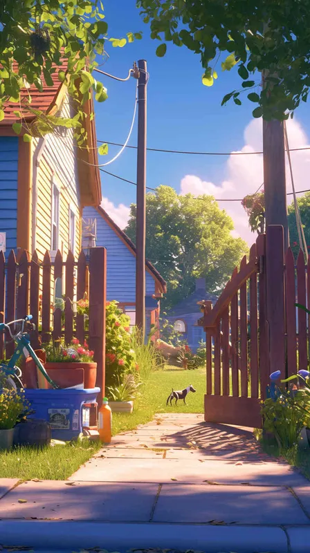 A Pixar 3D rendering showing a dog sneaking into the backyard of a suburban residence. Drawing inspiration from Pixar's animation style, the scene is rendered with crisp details and vibrant colors, capturing the dog's stealthy movement. The color temperature is balanced, maintaining a sense of realism. Soft, ambient lighting casts gentle shadows, enhancing the secretive nature of the scene.--v 6 --cref https://znrpa-s-1254076648.cos.accelerate.myqcloud.com/ai/thumb-mj-%5B33%5D-debbba5b-7.png --cw 100 - style2部分