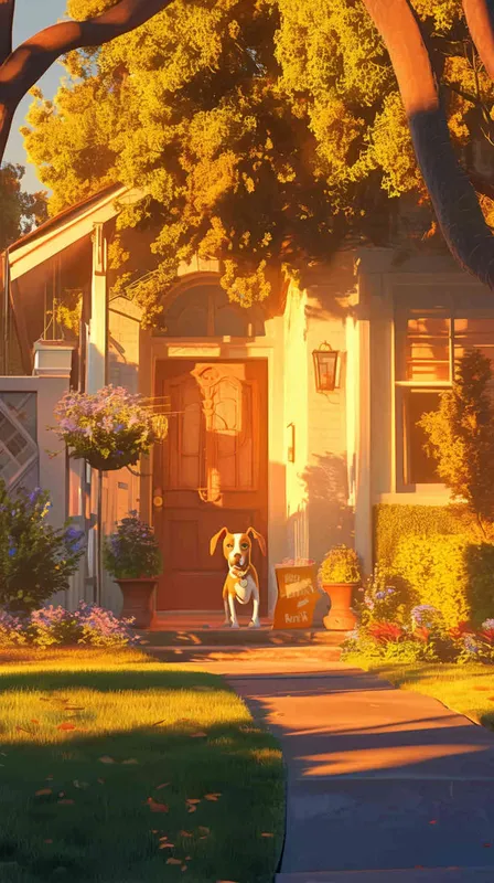 A Pixar 3D rendering showing a dog sneaking into the backyard of a suburban residence. Drawing inspiration from Pixar's animation style, the scene is rendered with crisp details and vibrant colors, capturing the dog's stealthy movement. The color temperature is balanced, maintaining a sense of realism. Soft, ambient lighting casts gentle shadows, enhancing the secretive nature of the scene.--v 6 --cref https://znrpa-s-1254076648.cos.accelerate.myqcloud.com/ai/thumb-mj-%5B33%5D-debbba5b-7.png --cw 100 - style3部分