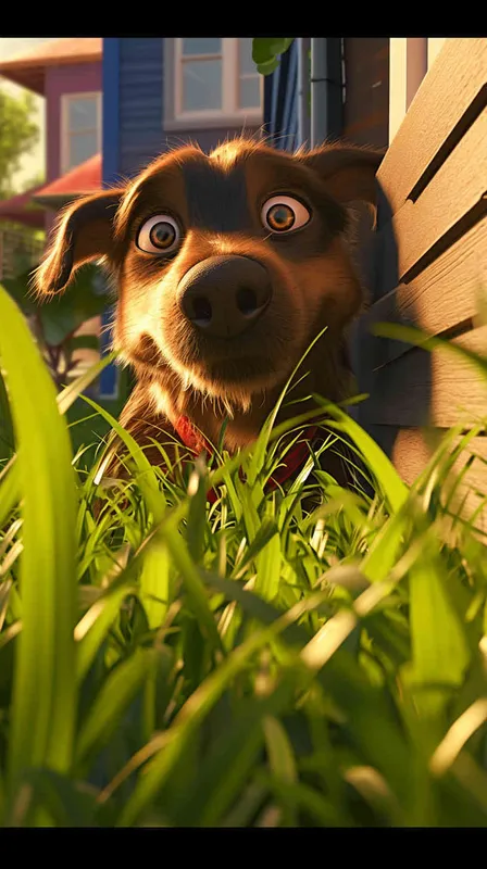 A Pixar 3D rendering showing a dog sneaking into the backyard of a suburban residence. Drawing inspiration from Pixar's animation style, the scene is rendered with crisp details and vibrant colors, capturing the dog's stealthy movement. The color temperature is balanced, maintaining a sense of realism. Soft, ambient lighting casts gentle shadows, enhancing the secretive nature of the scene.--v 6 --cref https://znrpa-s-1254076648.cos.accelerate.myqcloud.com/ai/thumb-mj-%5B33%5D-debbba5b-7.png --cw 100 - style2部分