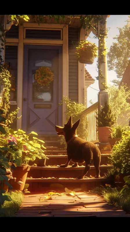 A Pixar 3D rendering showing a dog sneaking into the backyard of a suburban residence. Drawing inspiration from Pixar's animation style, the scene is rendered with crisp details and vibrant colors, capturing the dog's stealthy movement. The color temperature is balanced, maintaining a sense of realism. Soft, ambient lighting casts gentle shadows, enhancing the secretive nature of the scene.--v 6 --cref https://znrpa-s-1254076648.cos.accelerate.myqcloud.com/ai/thumb-mj-%5B33%5D-debbba5b-7.png --cw 100 - style3部分