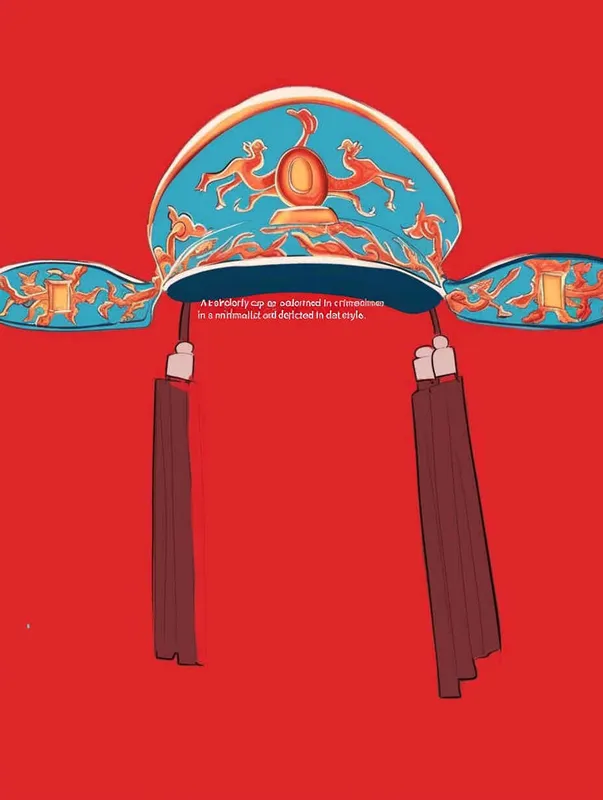 A top scholar hat with a red background, flat illustration, flat style, meticulous painting - style1部分
