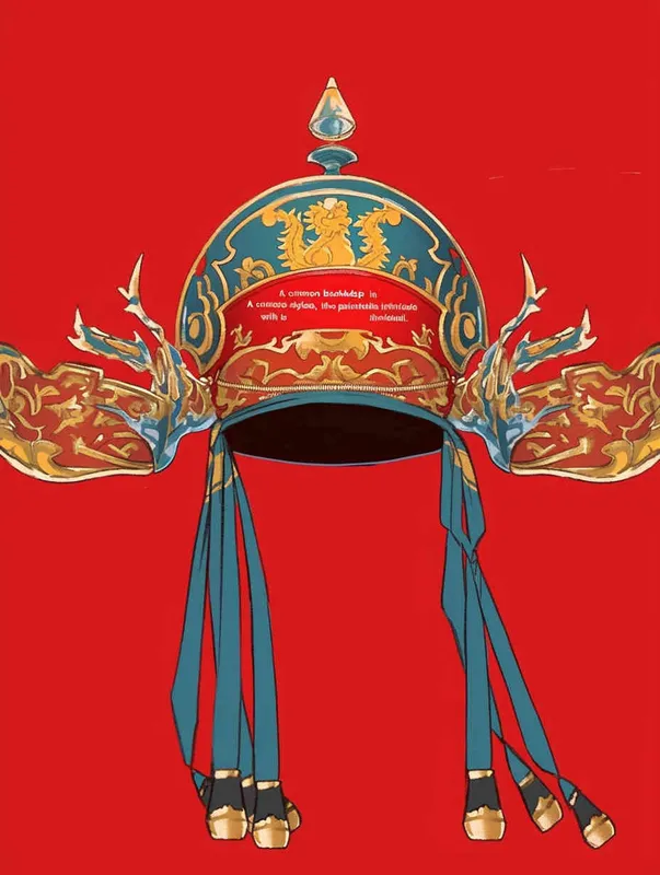 A top scholar hat with a red background, flat illustration, flat style, meticulous painting - style2部分