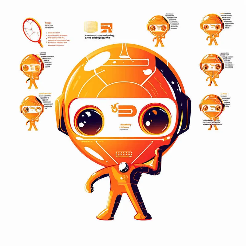 为一家网络科技公司设计一个以橙子为元素的IP形象Logo，互联网科技感，未来设计，扁平插画风格，大师设计 - style2部分