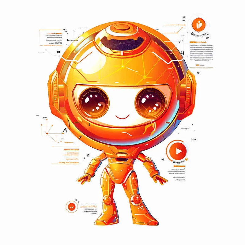 为一家网络科技公司设计一个以橙子为元素的IP形象Logo，互联网科技感，未来设计，扁平插画风格，白色背景，大师设计 - AI绘画作品展示 | Midjourney中文版生成