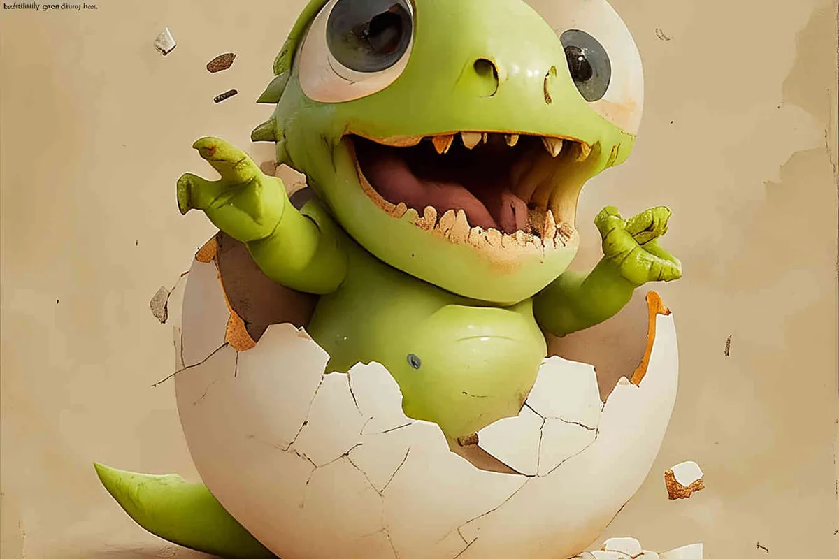Blind box, a green little dinosaur sitting inside a broken eggshell, laughing loudly ，gray background，ng _ deepnegative _v1_75t,badhandv4( worst quality :2),( low quality :2),( normal quality :2), lowres , bad anatomy , bad hands , normal quality ,(( monochrome )),(( grayscale )),
Sampler ：DDIM ， Steps： 30 - style2部分