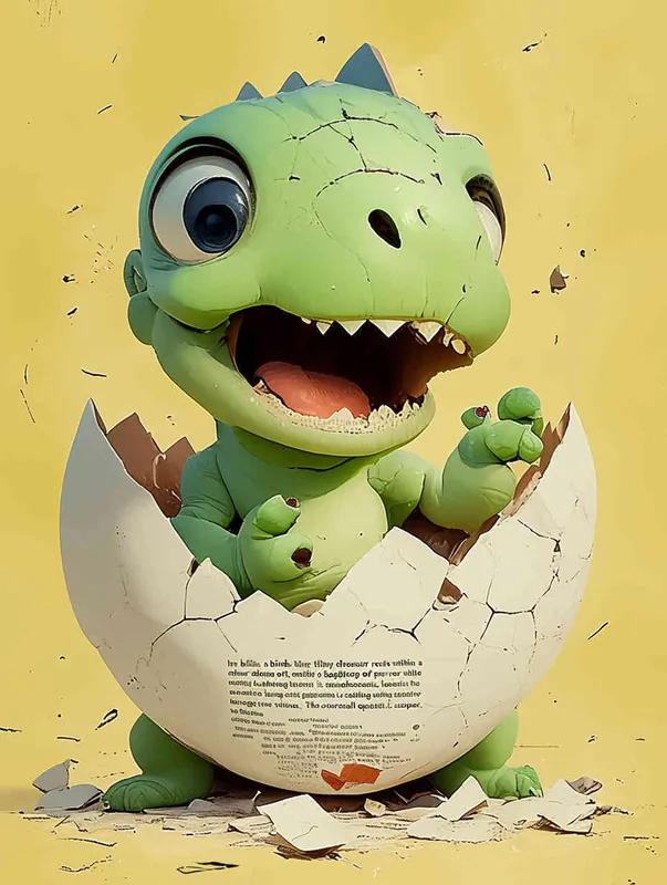 Blind box, a green little dinosaur sitting inside a broken eggshell, laughing loudly ，white background，ng _ deepnegative _v1_75t,badhandv4( worst quality :2),( low quality :2),( normal quality :2), lowres , bad anatomy , bad hands , normal quality ,(( monochrome )),(( grayscale )),
Sampler ：DDIM ， Steps： 30 - style3部分