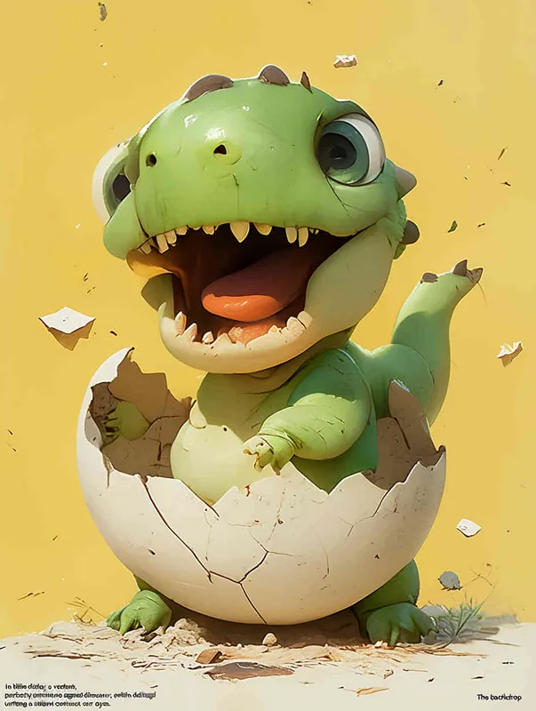 Blind box, a green, round little dinosaur sitting inside a broken eggshell, laughing loudly ，white background，ng _ deepnegative _v1_75t,badhandv4( worst quality :2),( low quality :2),( normal quality :2), lowres , bad anatomy , bad hands , normal quality ,(( monochrome )),(( grayscale )), Sampler ：DDIM ， Steps： 30
 - style4部分
