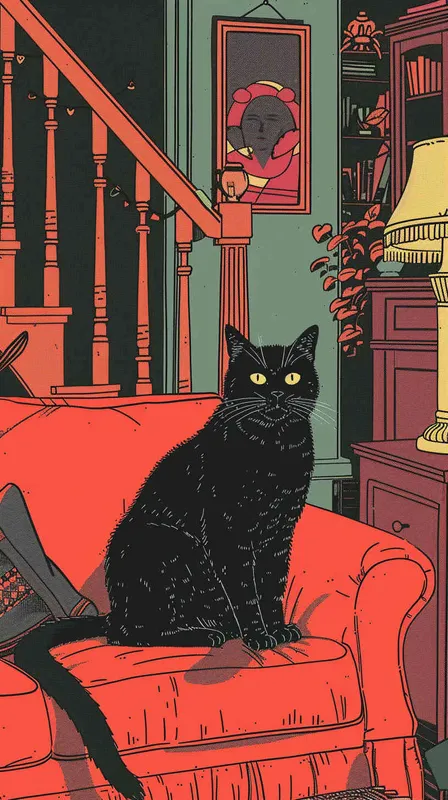 In American comics, the story is presented in multiple irregular colored panels. This American short haired cat experienced hardships when running away from home and then reunited with its owner. Exaggerated and meticulous style - style3部分