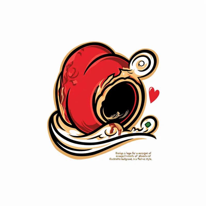 为螺狮粉品牌设计一个logo，以螺狮和水花作为设计元素，颜色暖色，纯色背景，扁平化，插画风格  - style3部分