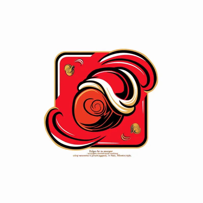 为螺狮粉品牌设计一个logo，以螺狮和水花作为设计元素，颜色暖色，纯色背景，扁平化，插画风格  - style2部分