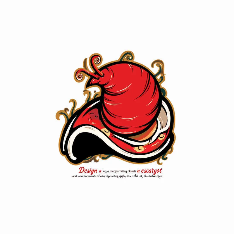为螺狮粉品牌设计一个logo，以螺狮和水花作为设计元素，颜色暖色，纯色背景，扁平化，插画风格  - style4部分