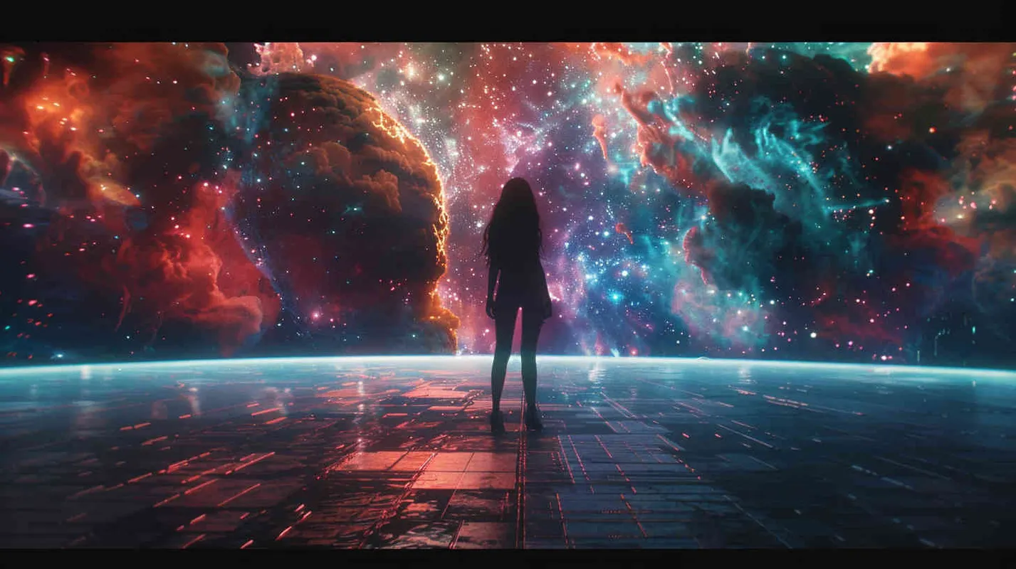 taylor Swift在外太空开演唱会，赛博朋克风格，舞台非常漂亮 - AI绘画作品展示 | Midjourney中文版生成