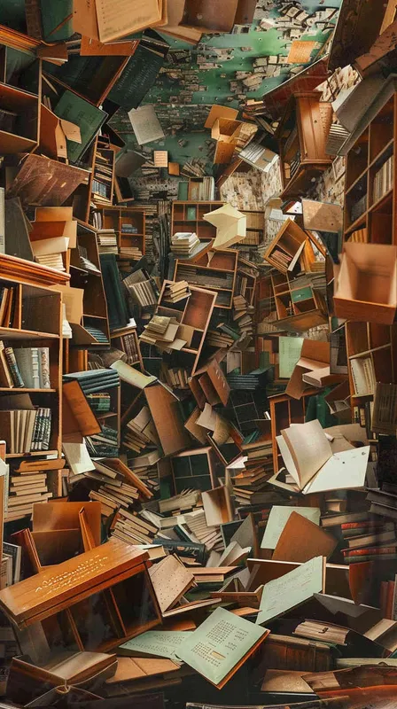 整个学校被切割，各个不同的教室错乱重叠在一起，变成了迷宫 - AI绘画作品展示 | Midjourney中文版生成