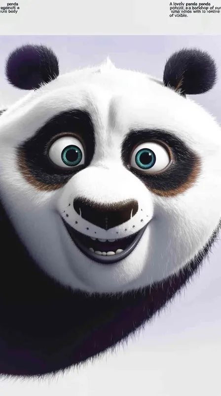 一只可爱的熊猫，探头探脑，白色背景，全身 - style1部分