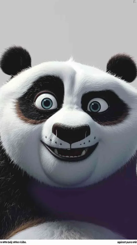 一只可爱的熊猫，探头探脑，白色背景，全身 - style2部分