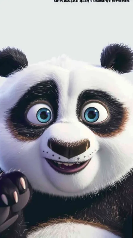 一只可爱的熊猫，探头探脑，白色背景，全身 - style3部分