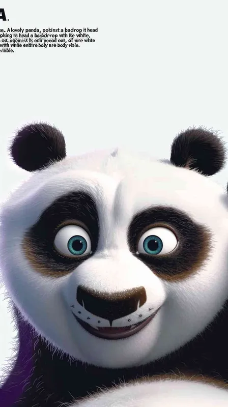 一只可爱的熊猫，探头探脑，白色背景，全身 - style4部分