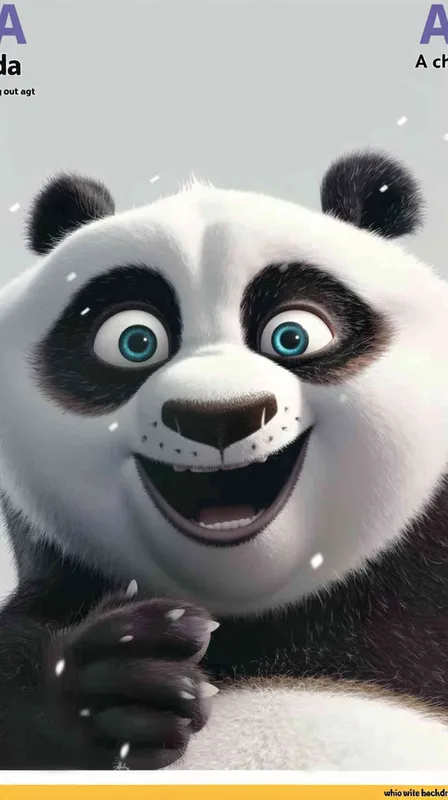 一只可爱的熊猫，探头探脑，白色背景，全身 - style4部分