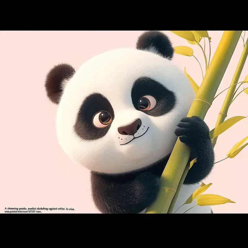 一只可爱的熊猫，探头探脑，白色背景，全身 - AI绘画作品展示 | Midjourney中文版生成