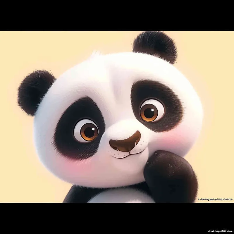 一只可爱的熊猫，探头探脑，白色背景，全身 - style3部分