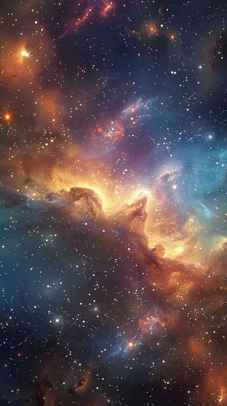宇宙星空，形成大海，画面中充满了光明 - style2部分
