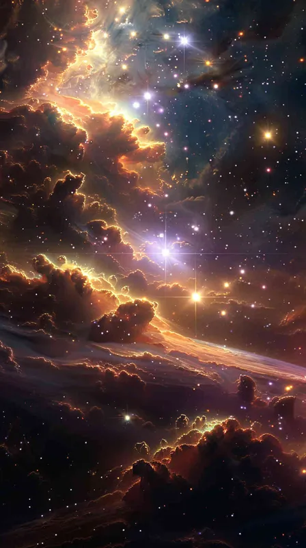 宇宙星空，形成大海，画面中充满了光明 - style4部分