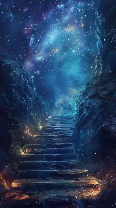 海报画面，一条光明的大路，通往星空的画面，深色调子，画面细节丰富，大师作品 - style3部分