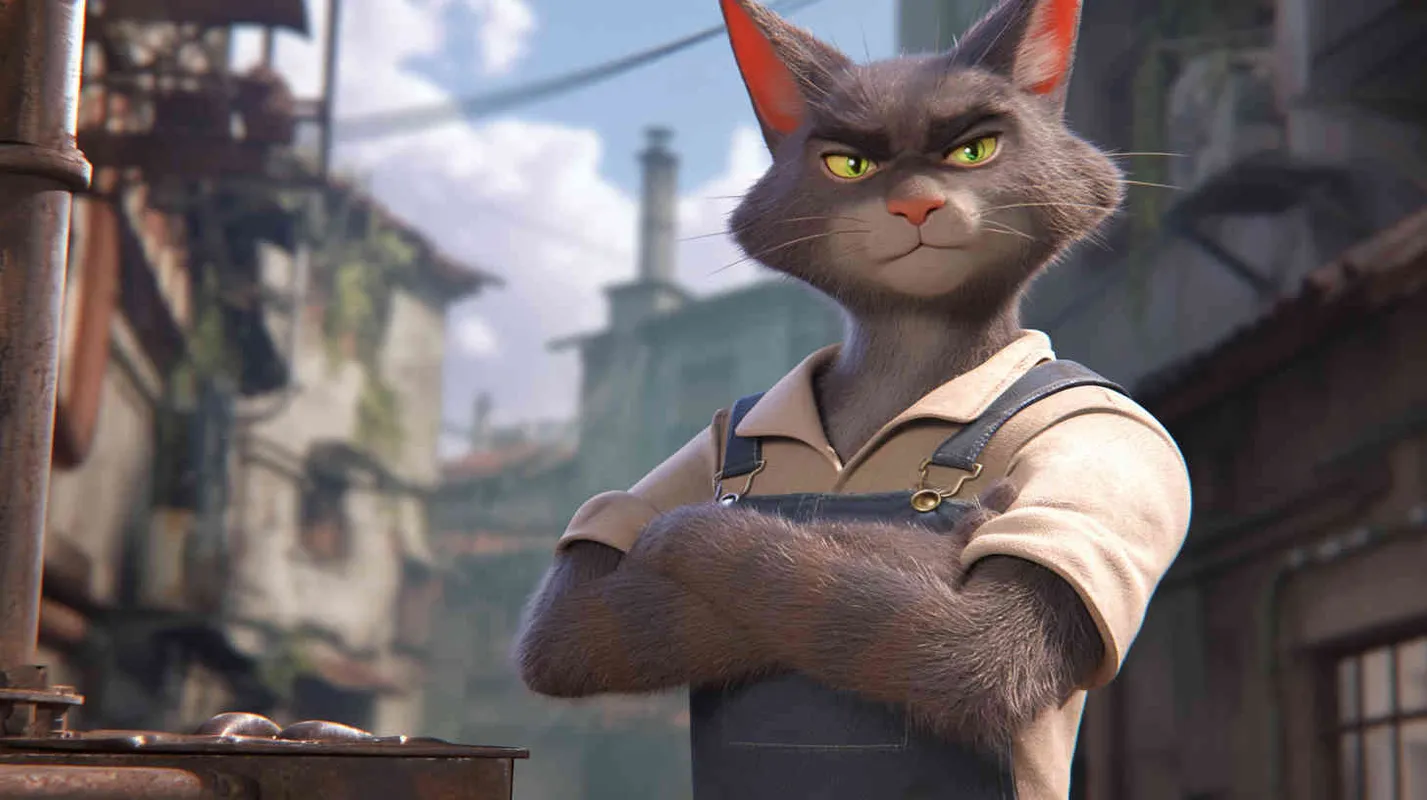 Pixar style, Disney Style, 3D design, C4D modeling,A gray tabby cat, agile in stature, with sharp eyes and tidy fur, dressed in simple clothing, without any special markings, LivelyAtmosphere, Blender, OC Renderer, High Detail, High Quality - AI绘画作品展示 | Midjourney中文版生成