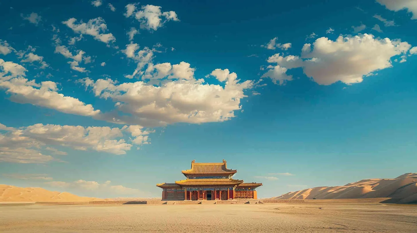 Dunhuang, desert, blue sky, sunny - style4部分