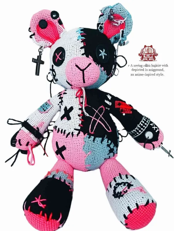a sewing rabbit, whit background, anime style - style2部分