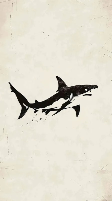 logo of a shark， minimal， style of japanese book cover - style1部分