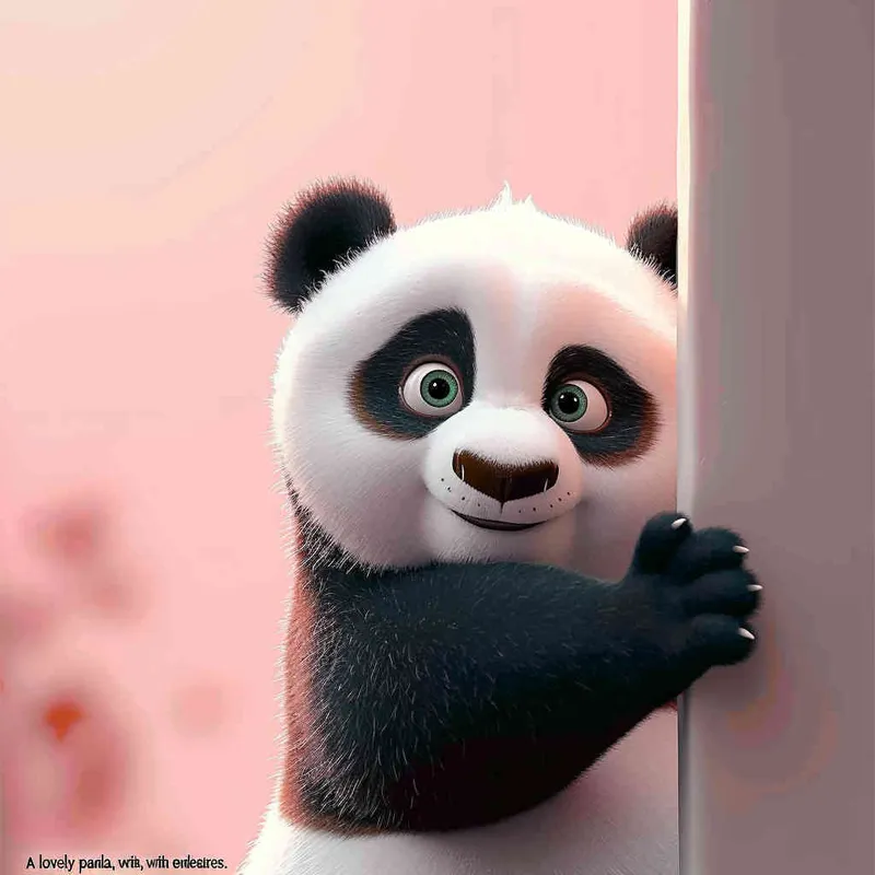 一只可爱的熊猫，憨态可掬的动作 - style3部分