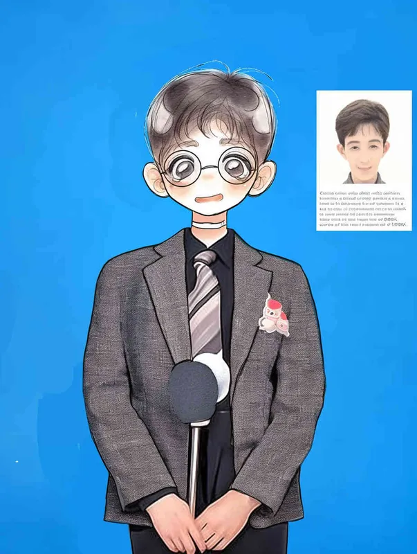 （制作一款水彩画风卡通人物），（卡通人物），（水彩风卡通人物），（可爱公仔样式），（闭口微笑），（人像正身），（半身），（精致脸），（要和图片画风一模一样），8000K分辨率 - style4部分
